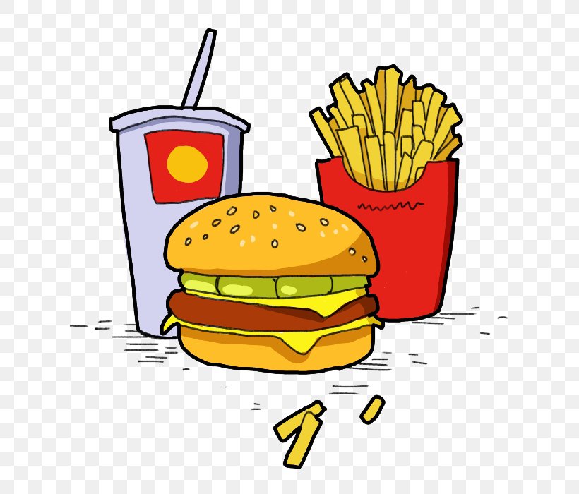 French Fries Clip Art Image Junk Food Cheeseburger, PNG, 700x700px, French Fries, American Food, Big Mac, Breakfast Sandwich, Cartoon Download Free