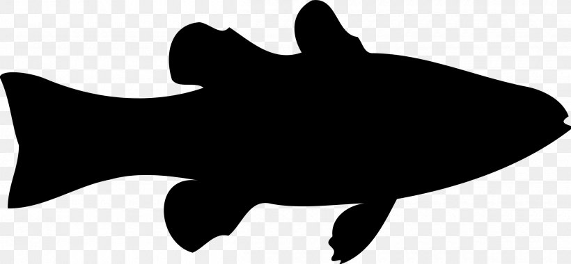Silhouette Fish Line Art Clip Art, PNG, 2400x1113px, Silhouette, Bass, Black, Black And White, Crappie Download Free