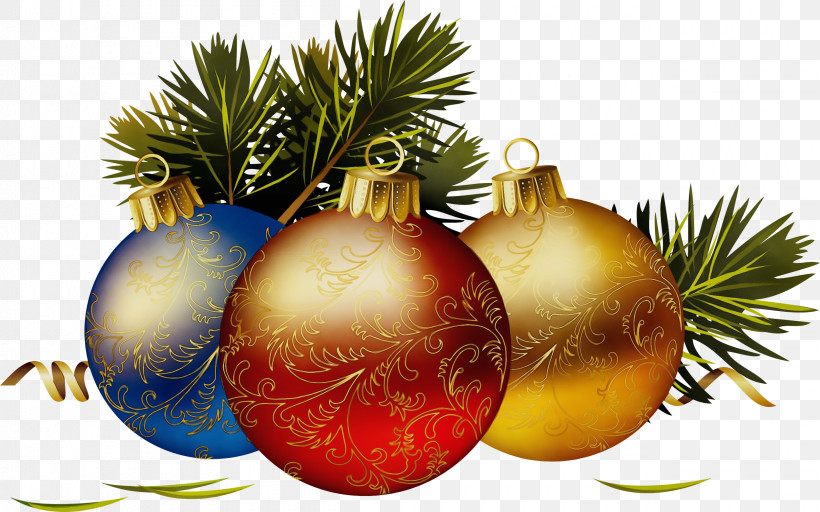 Christmas Ornament, PNG, 2500x1564px, Watercolor, Christmas, Christmas Decoration, Christmas Ornament, Christmas Tree Download Free