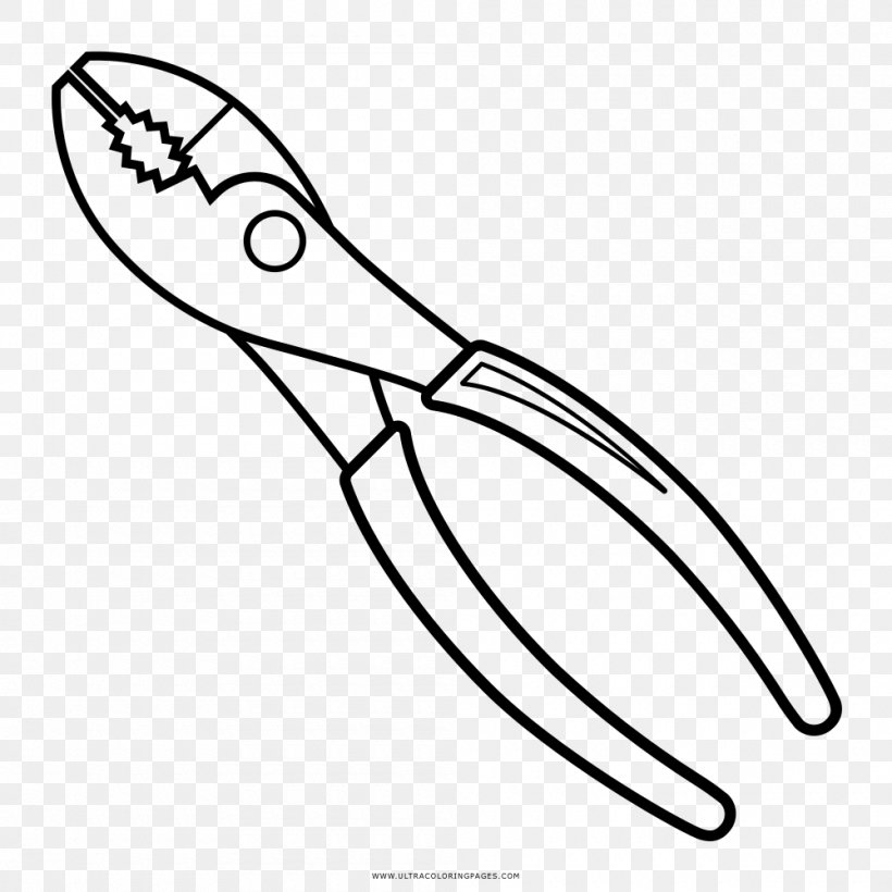 Drawing Pliers Coloring Book Tweezers, PNG, 1000x1000px, Drawing, Animaatio, Area, Beak, Black And White Download Free