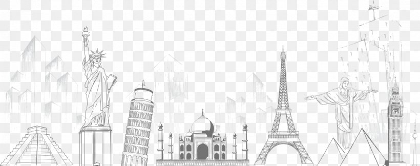 Web Banner Travel Hotel Tourism, PNG, 1174x465px, Web Banner, Art, Black And White, City, Drawing Download Free