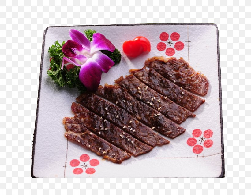 Jerky Flat Iron Steak Japanese Cuisine Roast Beef Beefsteak, PNG, 1024x800px, Watercolor, Cartoon, Flower, Frame, Heart Download Free