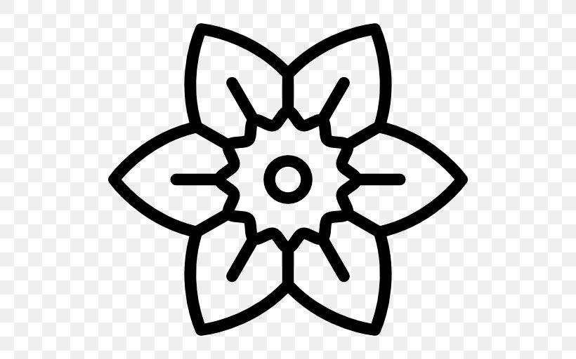 Flower Symbol Clip Art, PNG, 512x512px, Flower, Black, Black And White, Flat Design, Floral Design Download Free