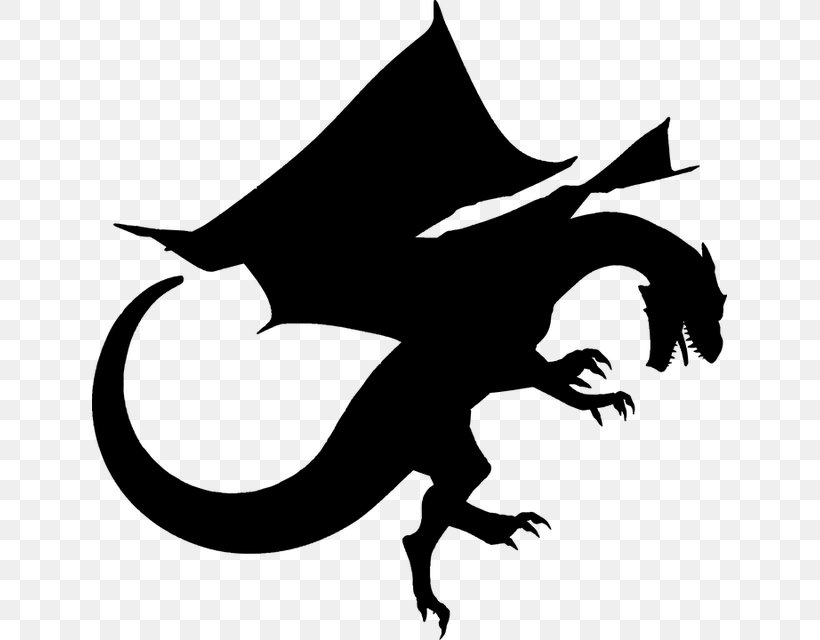 Dragon Silhouette Clip Art, PNG, 635x640px, Dragon, Artwork, Black And White, Chinese Dragon, Drawing Download Free