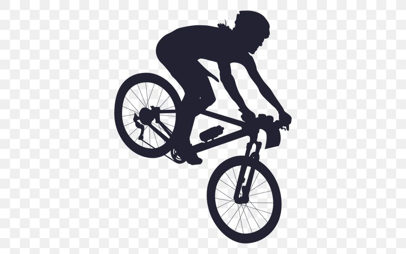 Mountain Bike Bicycle Cycling Silhouette BMX, PNG, 512x512px, Mountain Bike, Bicycle, Bicycle Accessory, Bicycle Drivetrain Part, Bicycle Frame Download Free