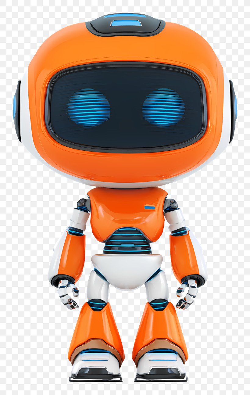 Futuristic Robot - Orange Friendly Robot PNG