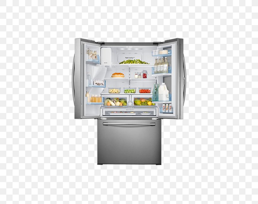 Samsung RF28HDED Refrigerator Samsung RF23HTEDBSR American ShowCase Fridge-Freezer Samsung Food ShowCase RH77H90507H, PNG, 650x650px, Refrigerator, Cubic Foot, Door, Energy Star, Freezers Download Free