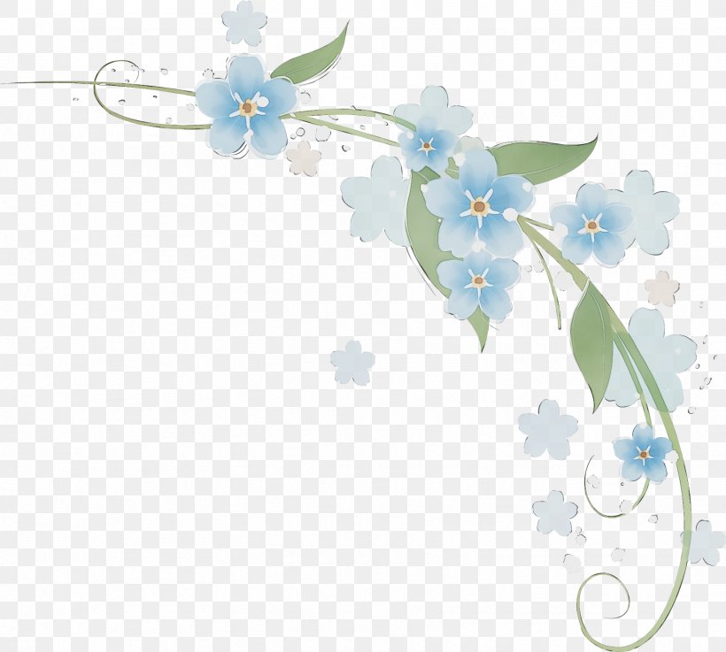 Watercolor Flower Background, PNG, 1714x1542px, Watercolor, Blue, Borage Family, Branch, Ceiling Download Free