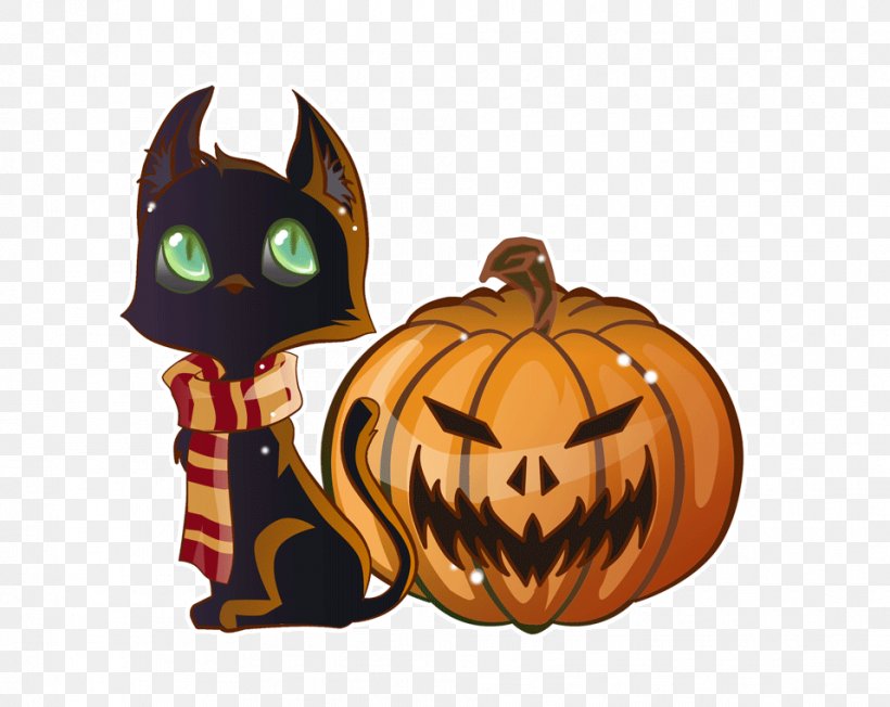Black Cat Halloween, PNG, 957x762px, Cat, Black Cat, Calabaza, Cucurbita Maxima, Fruit Download Free