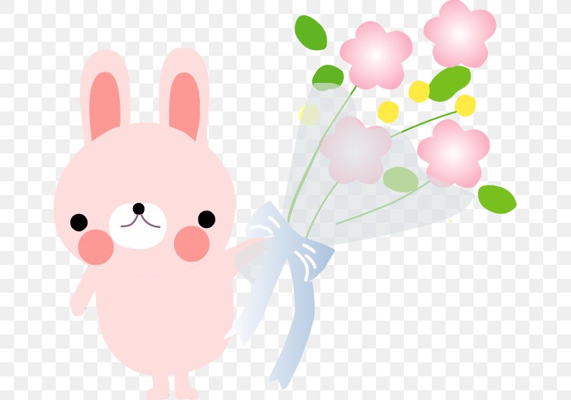 Cartoon Flower Wedding Anniversary Rabbit Drawing, PNG, 665x574px, Cartoon, Animated Cartoon, Animation, Anniversary, Art Download Free