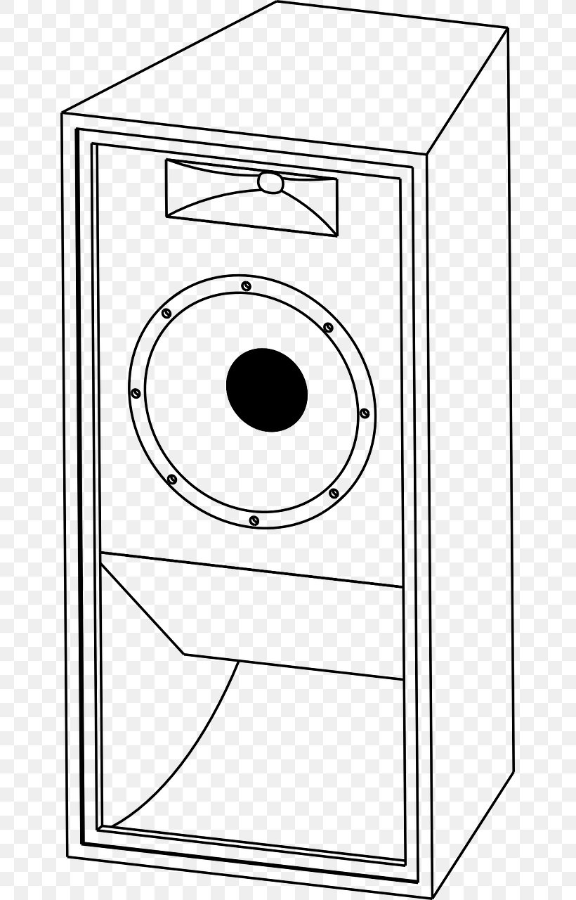 Loudspeaker Sound Clip Art, PNG, 647x1280px, Loudspeaker, Area, Art, Black And White, Computer Speakers Download Free