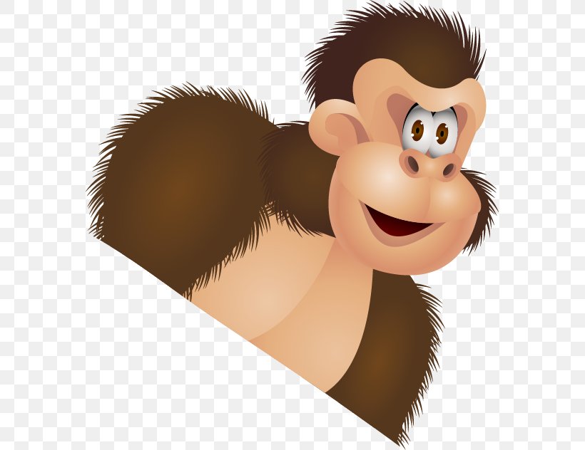 Gorilla Monkey Orangutan Clip Art, PNG, 579x632px, Gorilla, Artificial Intelligence, Brown, Cartoon, Ear Download Free