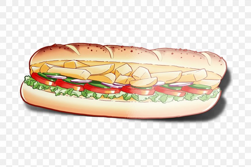 Submarine Sandwich Hot Dog Design Home Ham And Cheese Sandwich, PNG, 3000x2000px, Watercolor, Cartoon, Flower, Frame, Heart Download Free
