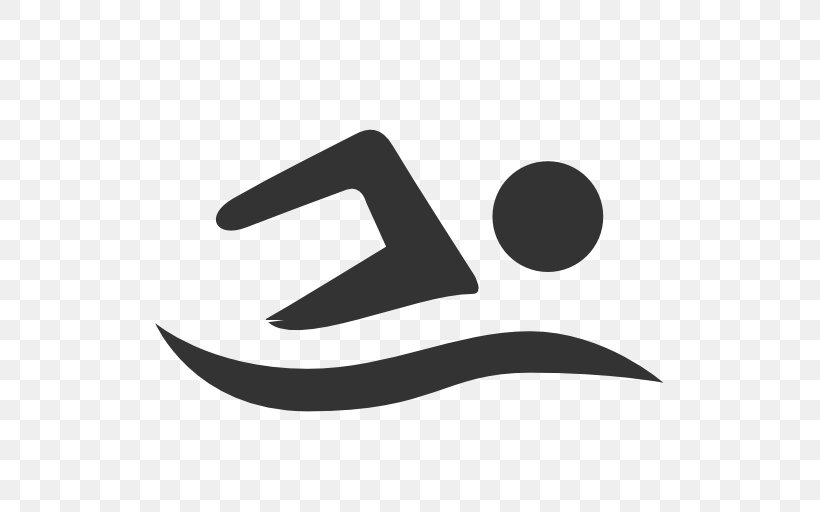 Swimming Symbol Clip Art, PNG, 512x512px, Swimming, Black And White, Brand, Logo, Monochrome Download Free
