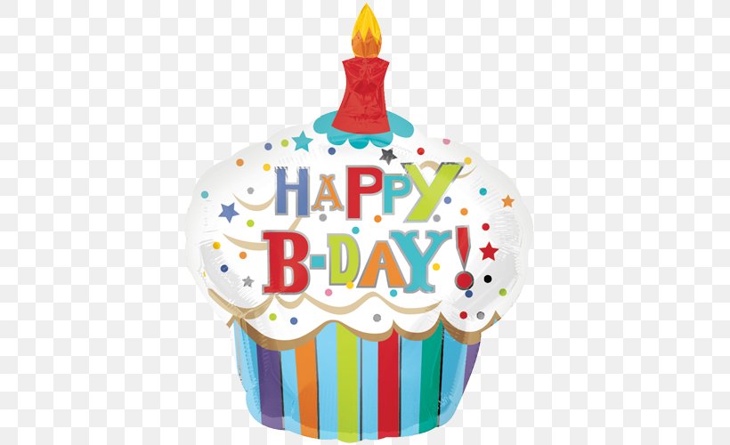 Cupcake Birthday Balloon Muffin, PNG, 500x500px, Cake, Baking Cup, Balloon, Birthday, Bopet Download Free