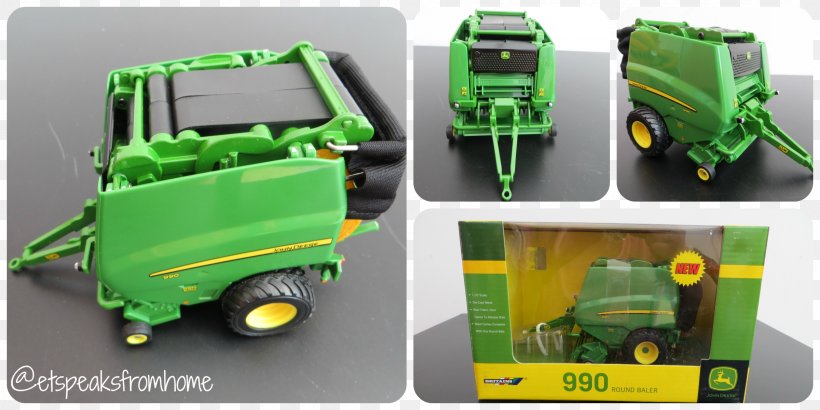 Model Car John Deere Tractor Baler Die-cast Toy, PNG, 2400x1200px, Model Car, Baler, Britains, Diecast Toy, Farm Download Free