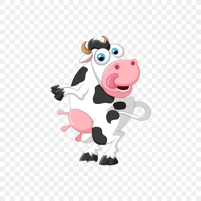 Cattle Cartoon Illustration, PNG, 1000x1000px, Cattle, Animal, Cartoon, Comics, Dairy Cattle Download Free