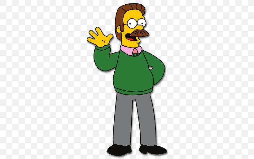 Ned Flanders The Simpsons Game Mr. Burns Homer Simpson Image, PNG, 512x512px, Ned Flanders, Beak, Bird, Cartoon, Duck Download Free