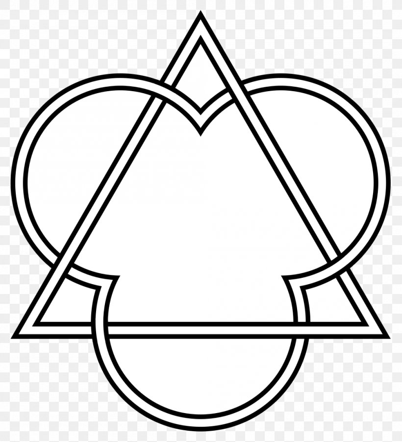 Trefoil Equilateral Triangle Symbol Trinity, PNG, 1000x1101px, Trefoil, Architecture, Area, Black And White, Central Tendon Of Diaphragm Download Free