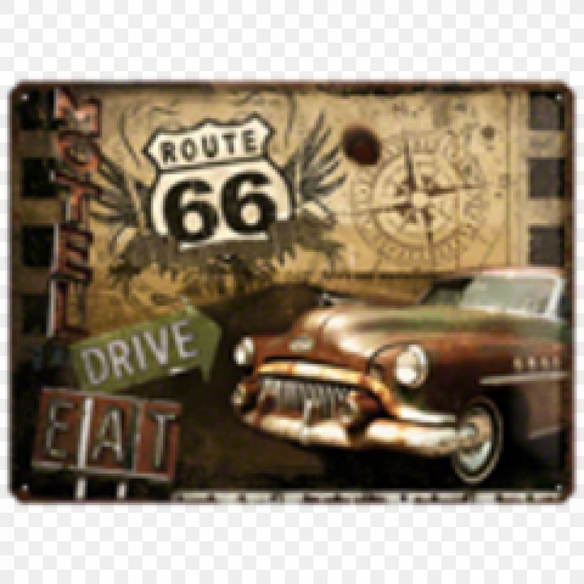 U.S. Route 66 In Arizona Car Road Trip Retro Style, PNG, 1200x1200px, Us Route 66, Brand, Car, Highway, Metal Download Free