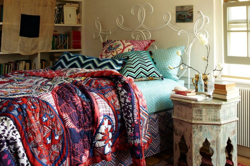 Bedroom Bedding Boho-chic Bohemianism, PNG, 1100x732px, Bedroom, Bed, Bed Frame, Bed Sheet, Bedding Download Free