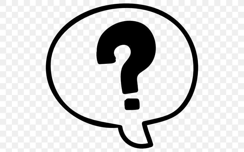 Question Mark Speech Balloon Drawing, PNG, 512x512px, Question Mark, Area, Black And White, Doubt, Drawing Download Free