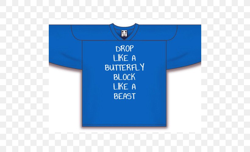 T-shirt Font Sleeve Logo Product, PNG, 500x500px, Tshirt, Blue, Brand, Clothing, Cobalt Blue Download Free