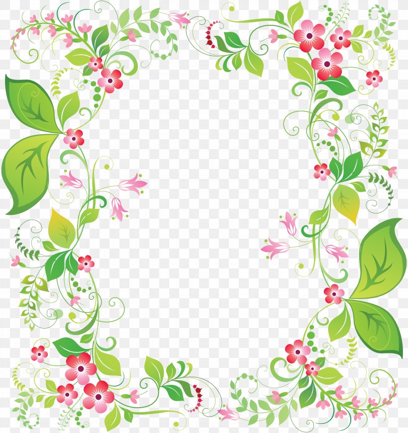 Picture Frames Flower Clip Art, PNG, 4318x4589px, Picture Frames, Area, Artwork, Border, Branch Download Free