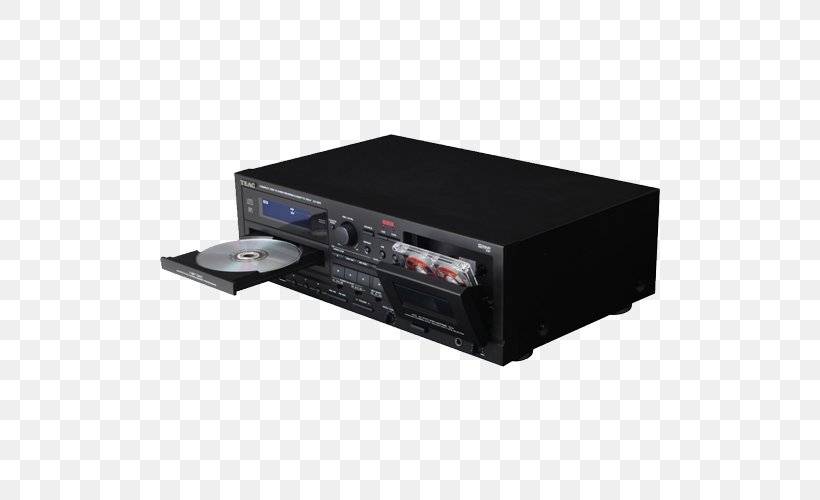 Compact Cassette Compact Disc Cassette Deck TEAC Corporation CD Player, PNG, 500x500px, Compact Cassette, Amplifier, Audio, Audio Equipment, Audio Power Amplifier Download Free