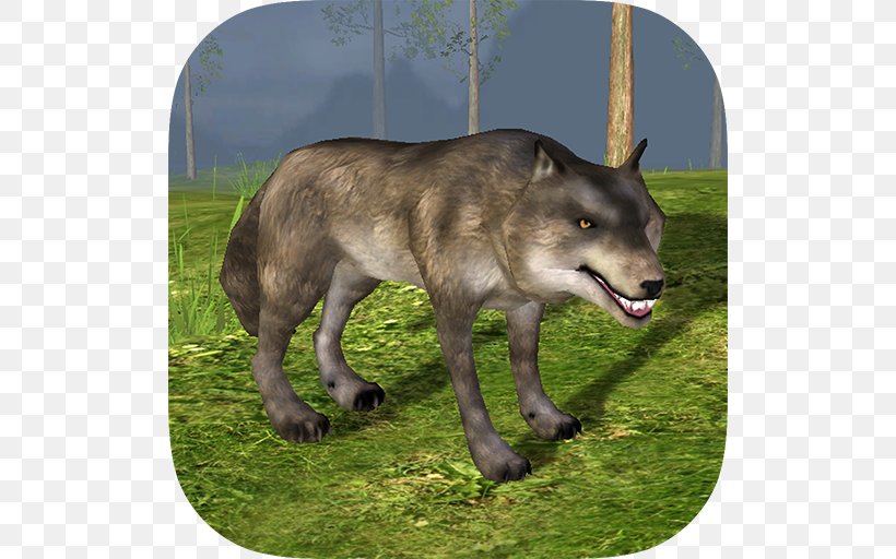 Gray Wolf Cube City: Dog Simulator 3D Princess Royal Pet School Wild Wolf City Revenge SIM Ear Surgery Simulator, PNG, 512x512px, Gray Wolf, Android, Fauna, Game, Grass Download Free