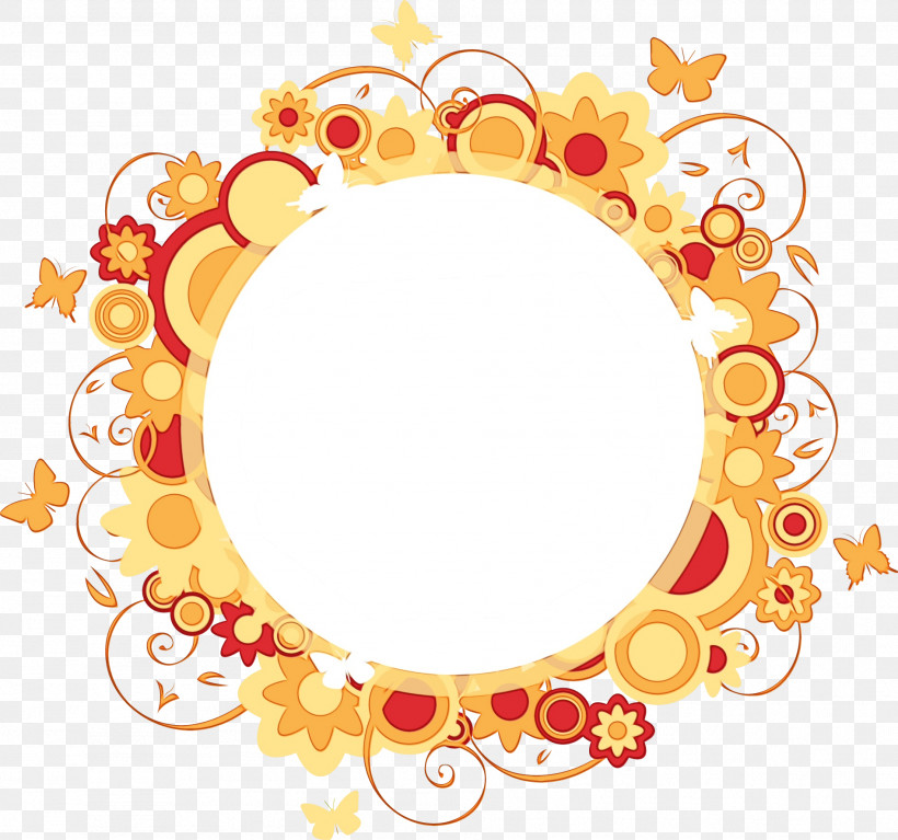 Orange, PNG, 1896x1775px, Flower Circle Frame, Body Jewelry, Circle, Circle Frame, Floral Circle Frame Download Free
