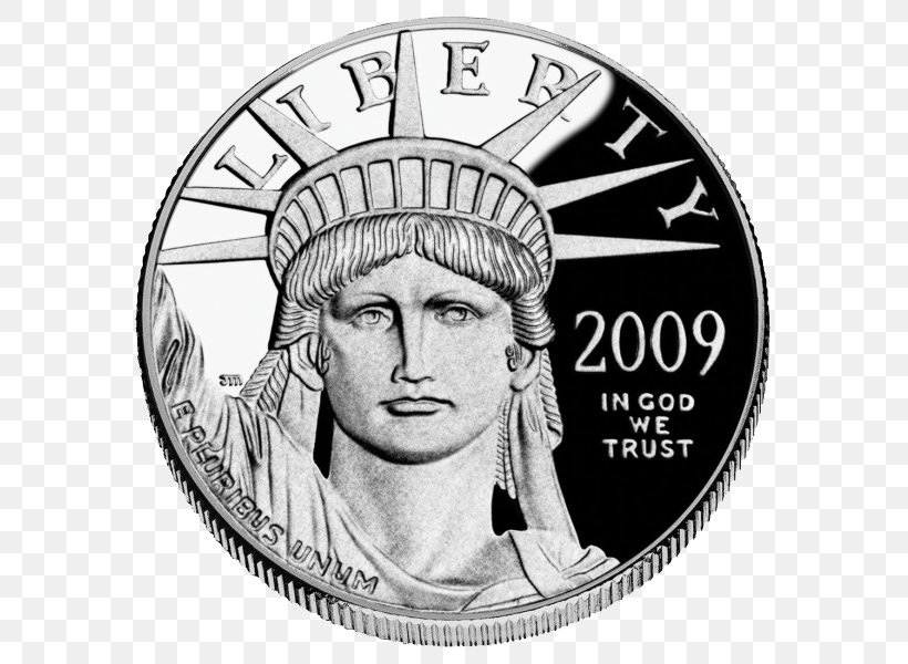 American Platinum Eagle Platinum Coin Precious Metal, PNG, 600x600px, American Platinum Eagle, Black And White, Bullion Coin, Cash, Coin Download Free