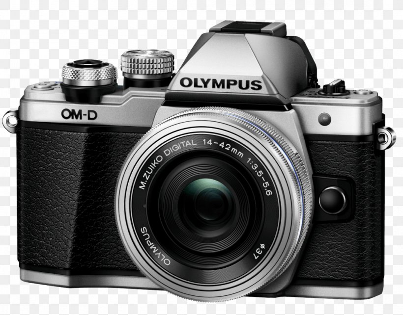 Olympus OM-D E-M10 Mark III Olympus E-M10 Mark II OM-D Digital Camera (Body Only, Silver) Mirrorless Interchangeable-lens Camera, PNG, 1090x854px, Olympus Omd Em10, Black And White, Camera, Camera Accessory, Camera Lens Download Free