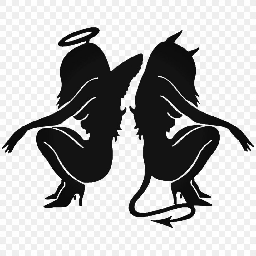 Decal Sticker Angel Devil Demon, PNG, 1000x1000px, Decal, Angel, Angels Demons, Animation, Art Download Free