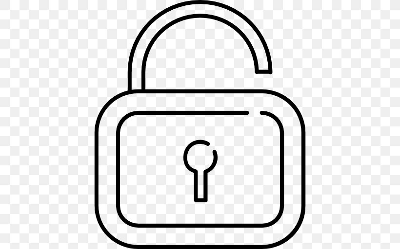 Padlock Line Clip Art, PNG, 512x512px, Padlock, Area, Black And White, Line Art Download Free