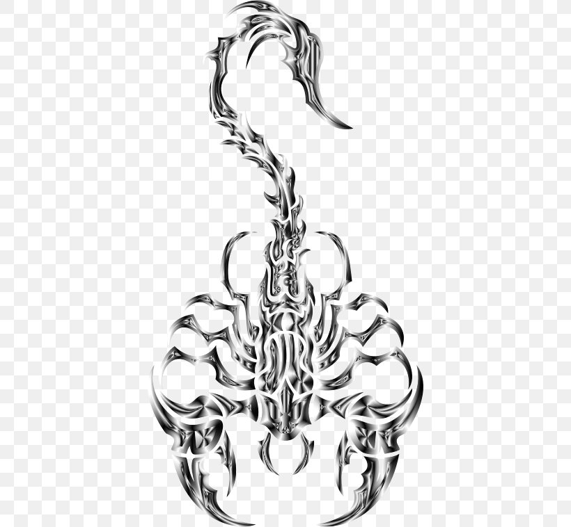 Scorpion Clip Art, PNG, 396x758px, Scorpion, Black And White, Body Jewelry, Fictional Character, Invertebrate Download Free