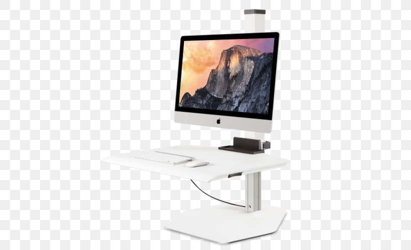 Flat Display Mounting Interface Sit-stand Desk Monitor Mount Standing Desk IMac, PNG, 500x500px, Flat Display Mounting Interface, Apple, Apple Cinema Display, Apple Displays, Computer Monitor Download Free