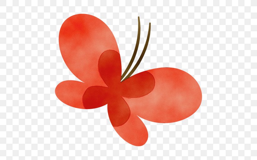 Red Petal Plant Clip Art Butterfly, PNG, 512x512px, Watercolor, Butterfly, Paint, Petal, Plant Download Free