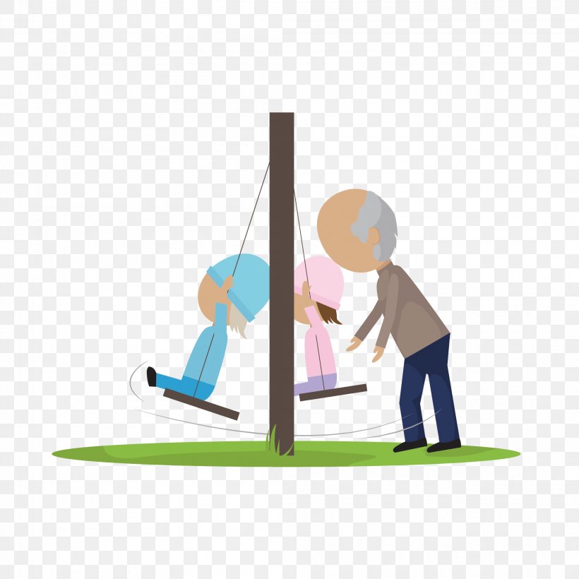 Vector Graphics Image Design Download, PNG, 2107x2107px, Old Age, Cartoon, Grandparent, Poster, Tree Swing Cartoon Download Free