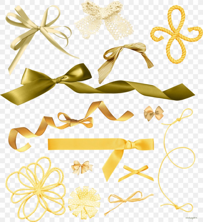 Ribbon Gift Yellow Clip Art, PNG, 3646x3994px, Ribbon, Body Jewelry, Depositfiles, Flower, Gift Download Free