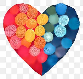 Vintage Heart - Colorful Heart Symbol With Lights PNG