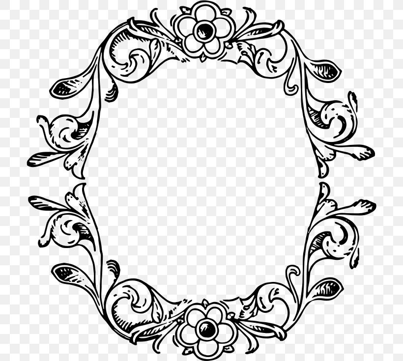 Borders And Frames Picture Frames Decorative Arts Clip Art, PNG, 712x735px, Borders And Frames, Art, Black And White, Body Jewelry, Decorative Arts Download Free