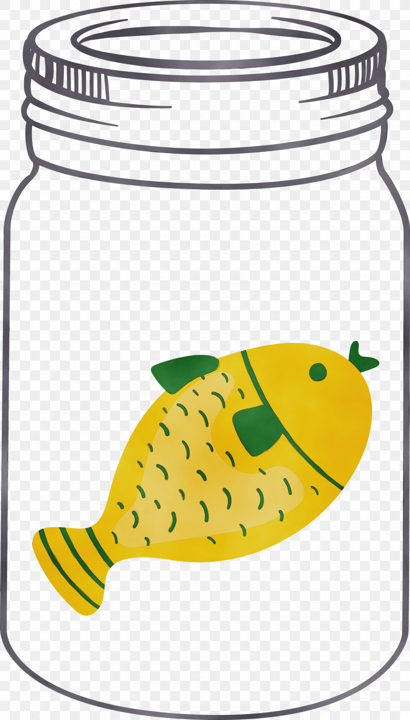 Yellow Beak Meter Fish Line, PNG, 1710x2999px, Mason Jar, Beak, Fish, Fruit, Line Download Free