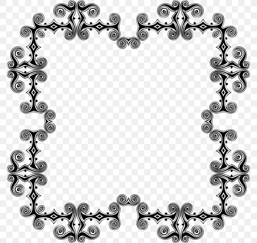 Picture Frames Clip Art, PNG, 776x776px, Picture Frames, Black And White, Body Jewelry, Bracelet, Jewellery Download Free