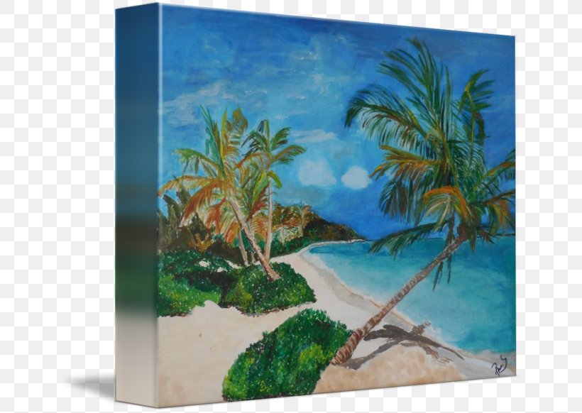 Watercolor Painting Caribbean Acrylic Paint, PNG, 650x582px, Painting, Acrylic Paint, Acrylic Resin, Arecaceae, Arecales Download Free