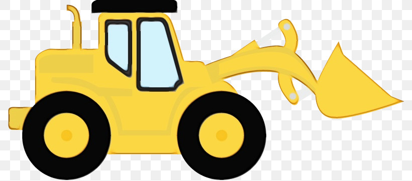 Cartoon Bulldozer Yellow Automobile Engineering, PNG, 789x361px, Watercolor, Automobile Engineering, Bulldozer, Cartoon, Paint Download Free