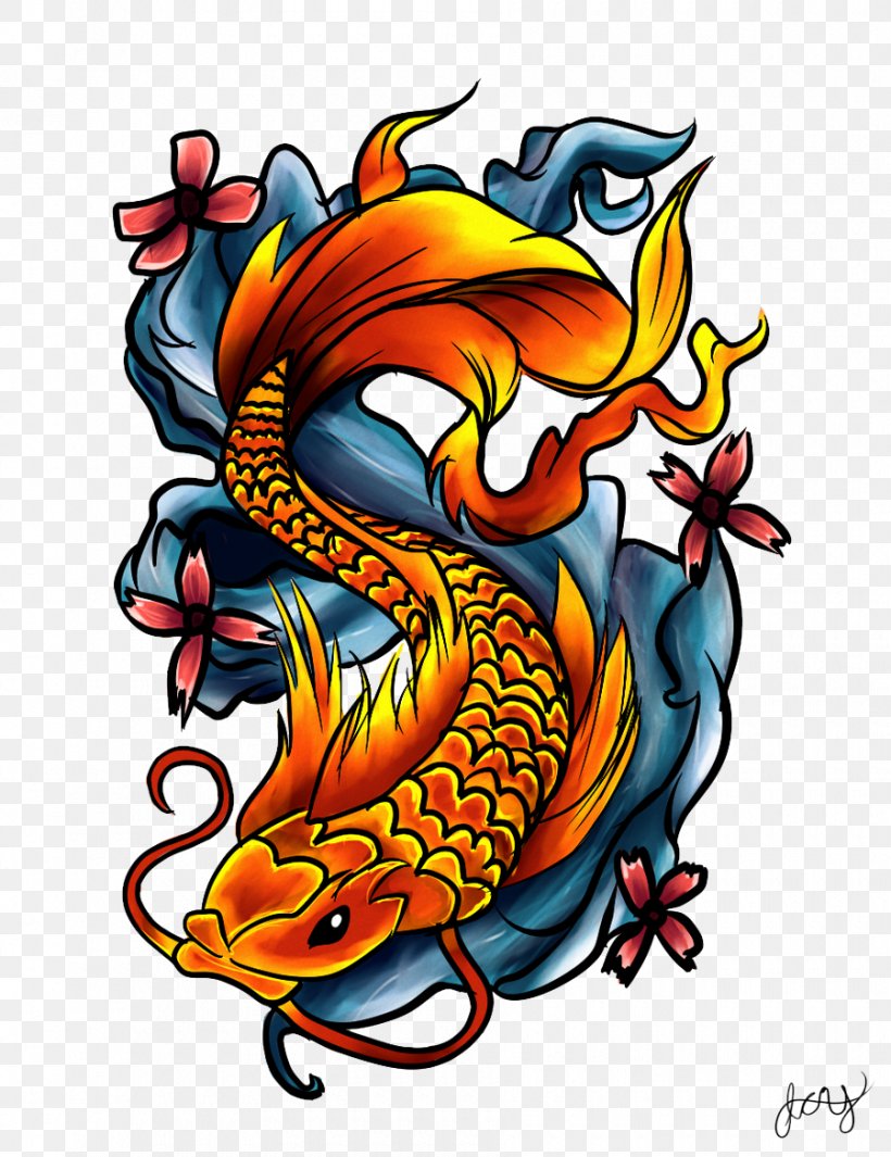 Koi Tattoo Clip Art, PNG, 900x1169px, Koi, Art, Chris Garver, Color, Dragon Download Free