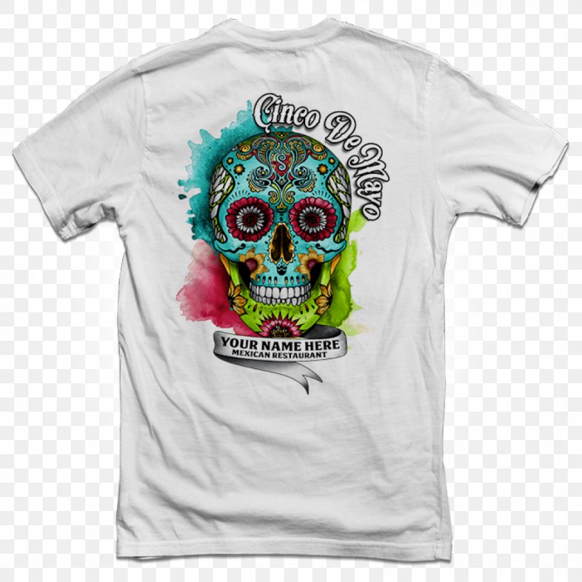 T-shirt Calavera Mexican Cuisine Hoodie, PNG, 1024x1024px, Tshirt, Brand, Calavera, Cinco Tees, Clothing Download Free