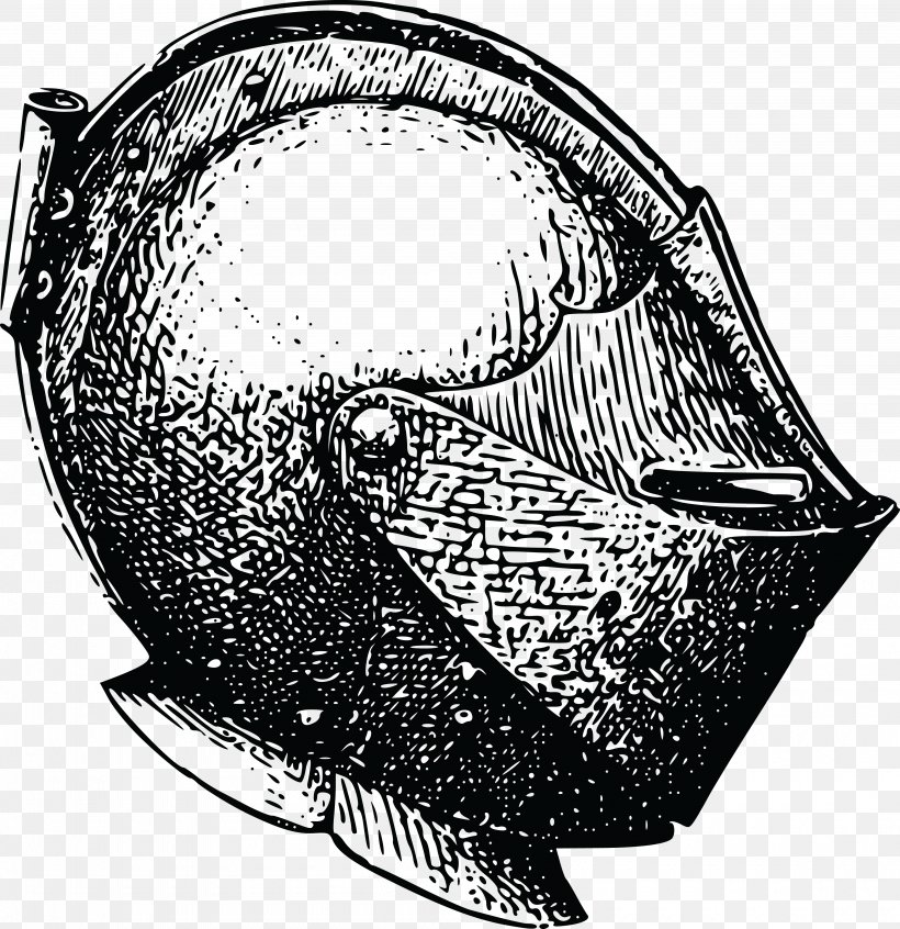 Knight Helmet Clip Art, PNG, 4000x4127px, Knight, Art, Black And White, Chivalry, Drawing Download Free