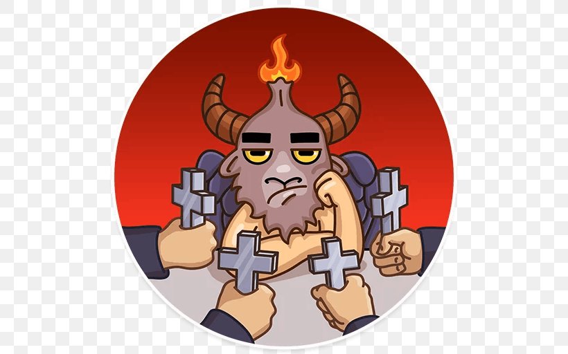 Sticker Baphomet Telegram VKontakte, PNG, 512x512px, Sticker, Baphomet, Character, Christmas Ornament, Fiction Download Free